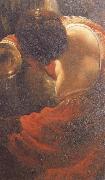 Rembrandt van rijn Detail of write on the wall oil